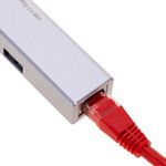 Adaptador USB 3.0 tipo C a RJ45 Gigabit Ethernet con hub 3 puertos USB tipo A - RA01900 - 05