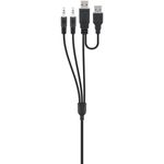 Concentrador de 3 puertos USB 2.0 audio y micro para escritorio negro - US04300 - 05