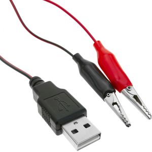 Cable de alimentación de 5V USB tipo A macho a pinzas de cocodrilo de 2m
