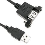 Cable alargador USB 2.0 para empotrar en panel de 50 cm tipo A Macho a Hembra - UB02500 - 01