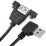 Cable USB 2.0 tipo A Macho acodado a USB tipo A Hembra para Panel 50 cm - UB10100 - 05