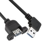 Cable USB 3.0 tipo A Macho acodado a USB tipo A Hembra para Panel 100 cm - UB10500 - 01