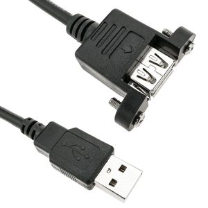 Cable alargador USB 2.0 para empotrar en panel de 1 m tipo A Macho a Hembra