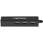 Hub USB tipo A 2.0 de 3 puertos + RJ45 negro Natec Dragonfly NHU-1413 - NT35900 - 02