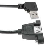 Cable USB 2.0 tipo A Macho acodado a USB tipo A Hembra para Panel 50 cm - UB10100 - 04