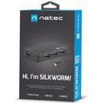 Hub USB-C 3.0 de 4 puertos negro + adaptador USB-A Natec Silkworm NHU-1343 - NT39100 - 07