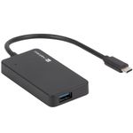 Hub USB-C 3.0 de 4 puertos negro + adaptador USB-A Natec Silkworm NHU-1343 - NT39100 - 05