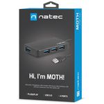 Hub USB tipo A 3.0 de 4 puertos negro Natec Moth NHU-1342 - NT36200 - 03