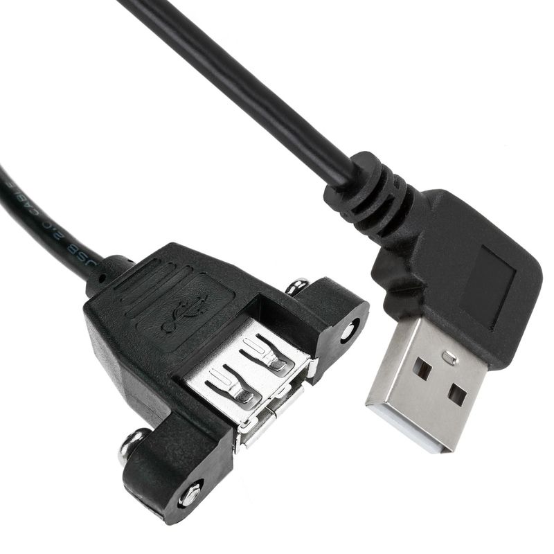 Cable USB 2.0 tipo A Macho acodado a USB tipo A Hembra para Panel 50 cm - UB10100 - 01