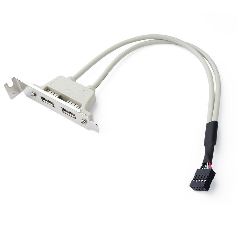 Adaptador USB de placa madre 2x5 pin a 2xAH bracket de perfil bajo - US03400 - 01