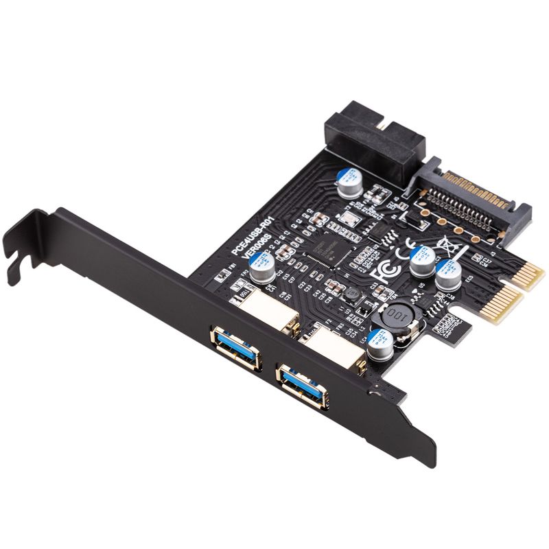 Tarjeta PCIe a SuperSpeed USB 3.0 con 2 puertos externos y 1 interno de 19 pines - UU00000 - 01