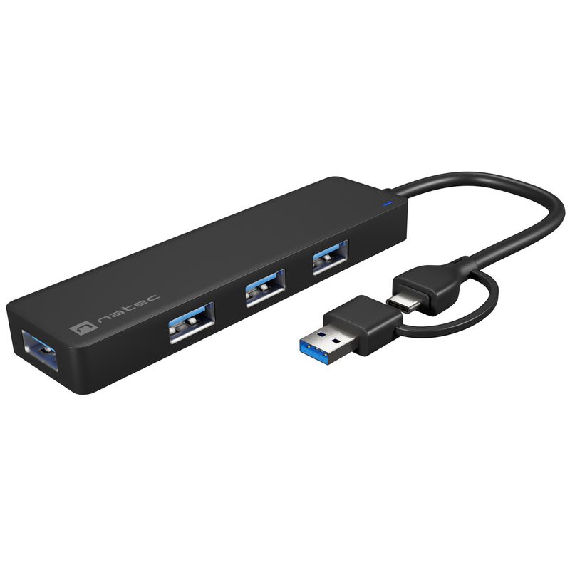 Hub USB tipo A 3.0 de 4 puertos negro Natec Moth NHU-1342 - NT39000 - 01