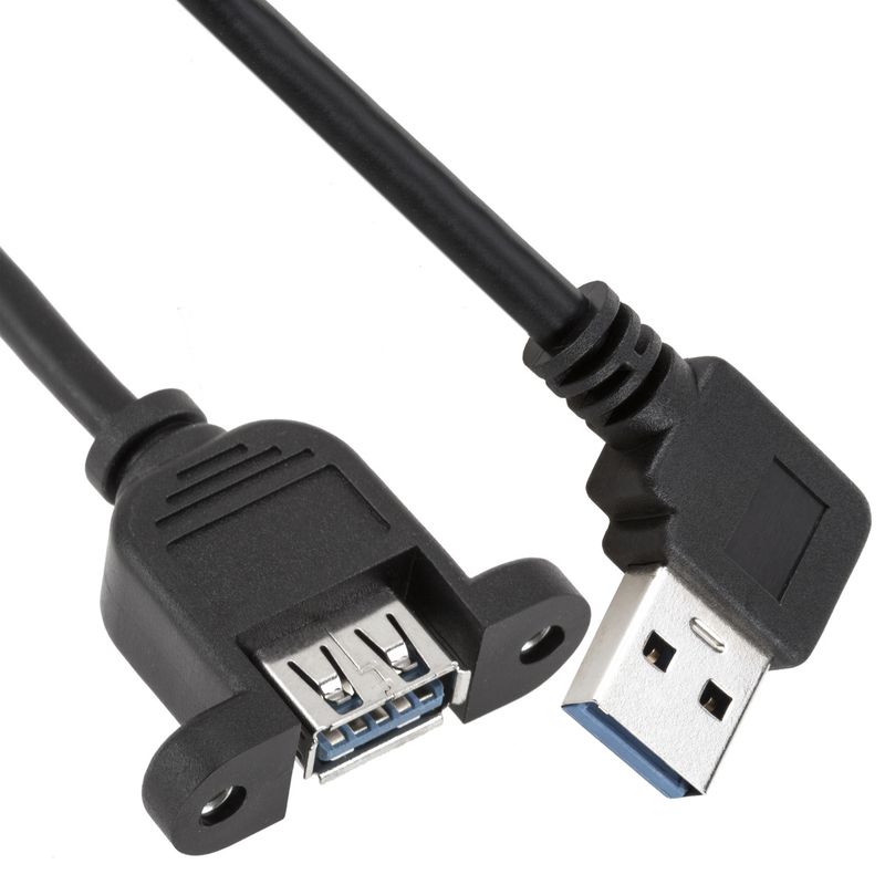 Cable USB 3.0 tipo A Macho acodado a USB tipo A Hembra para Panel 100 cm - UB10500 - 01