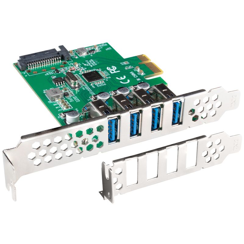 Tarjeta PCI express de Lanberg con 4 puertos externos USB-A 3.1 - UU10100 - 01